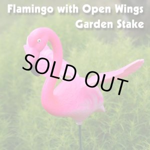 画像: Flamingo with Open Wings Garden Stake