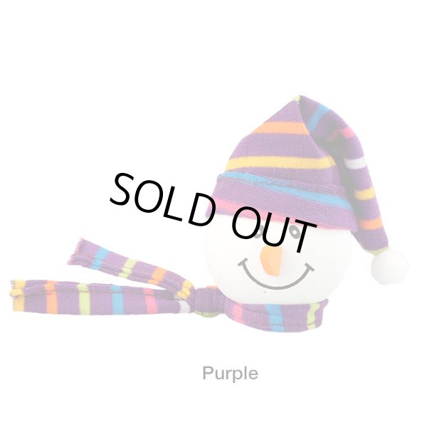 画像1: Snowman with Winter hat Antenna Ball (Purple)