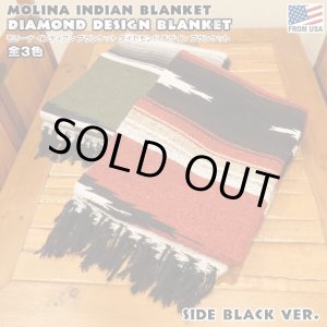 画像: Molina Indian Blanket Diamond Design Blanket (Side Black)【全3色】