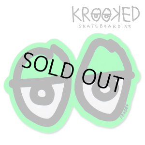 画像: Krooked  Eyes Sticker Neon Green 【メール便OK】