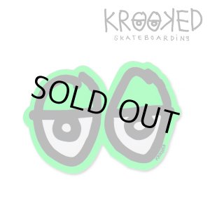 画像: Krooked  Eyes Small Sticker Neon Green 【メール便OK】