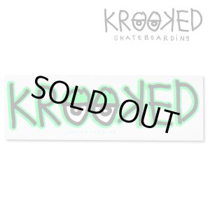 画像: Krooked  Logo Sticker Neon Green 【メール便OK】