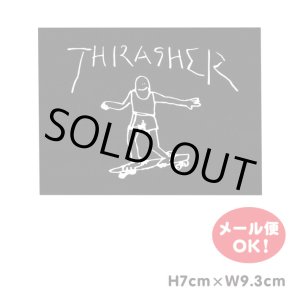 画像: Thrasher sketch of skate board sticker (Black)  【メール便OK】