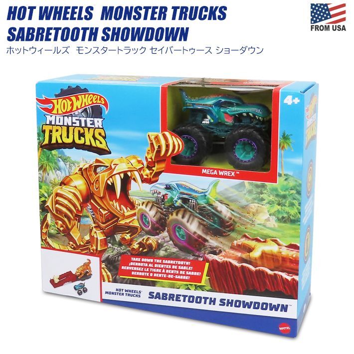 Mattel Hot Wheels Monster Trucks Sabretooth Showdown Playset